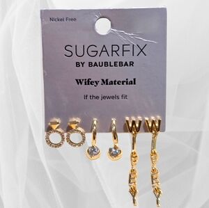 SugarFix By Baublebar - Wifey Material - 3 Pair Earring Set
